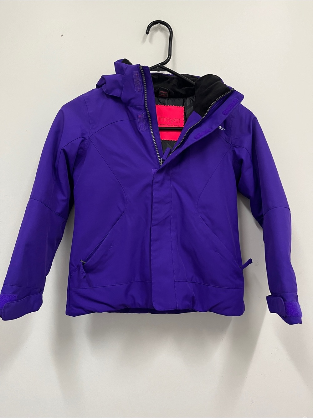 Obermeyer Girls' Bright Purple Hooded Puffer Jacket size XS/5-6